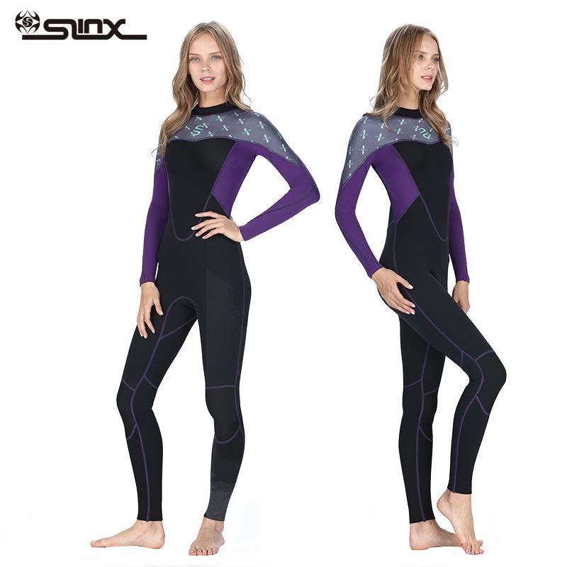 SLINX Women s 2mm Full Body Wetsuit - Long Sleeve, Sun Protection, Warm Diving Suit M