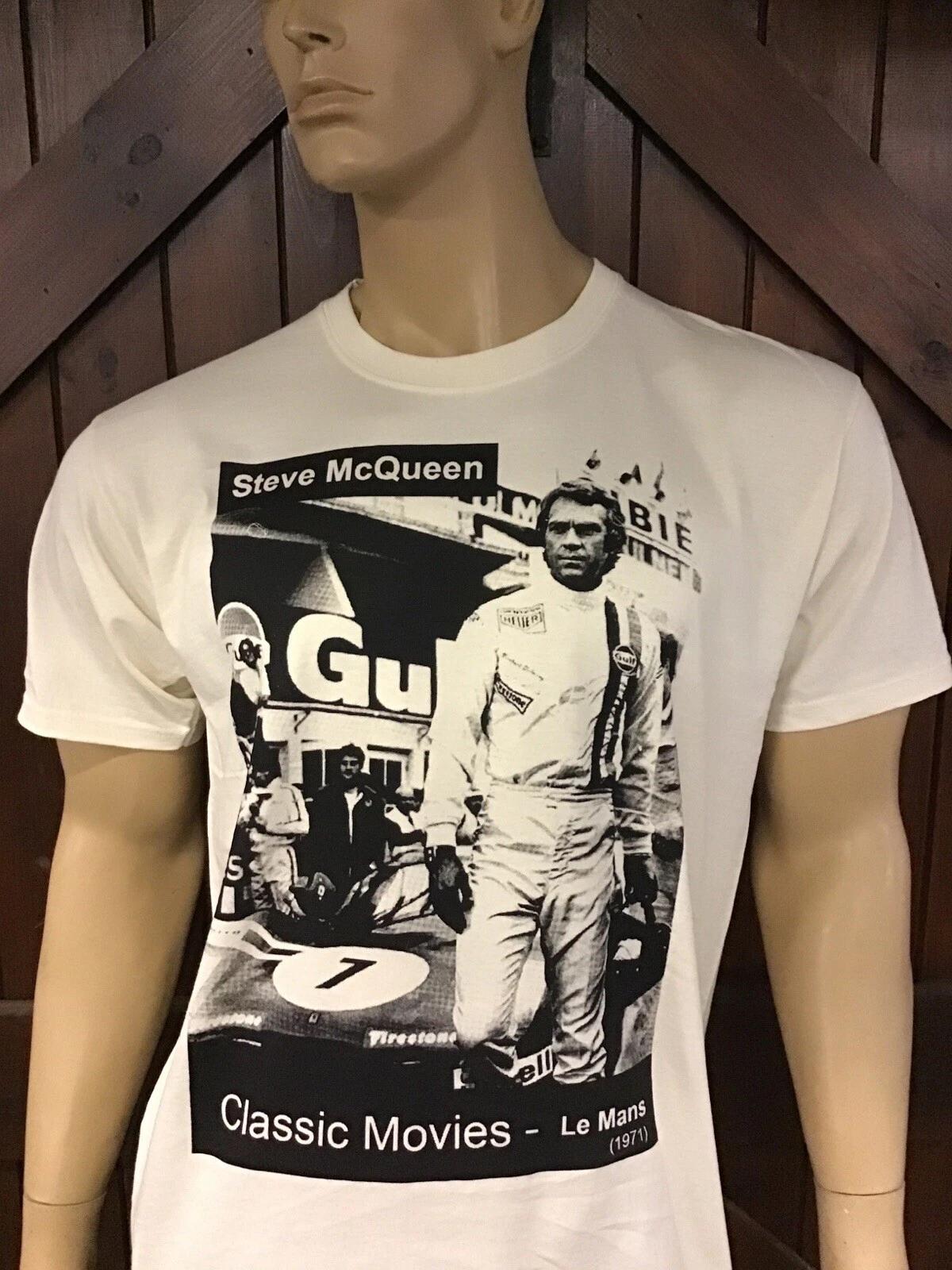 STEVE McQUEEN T-SHIRT - LA MANS - MOTOR RACING - MOVIE LEGEND XL