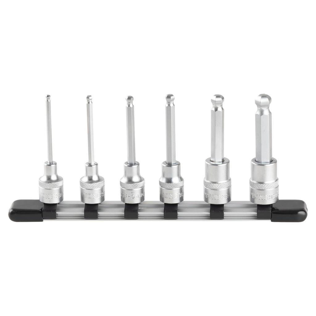 TONE Ball Point Hexagon Socket Set HBH306 Drive Angle Contents 6 Items (with Holder) 9.5mm (3/8")