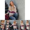 Women Winter Loose Striped Sweater Casual Stylish Pullover Perfect For Everyday Wear