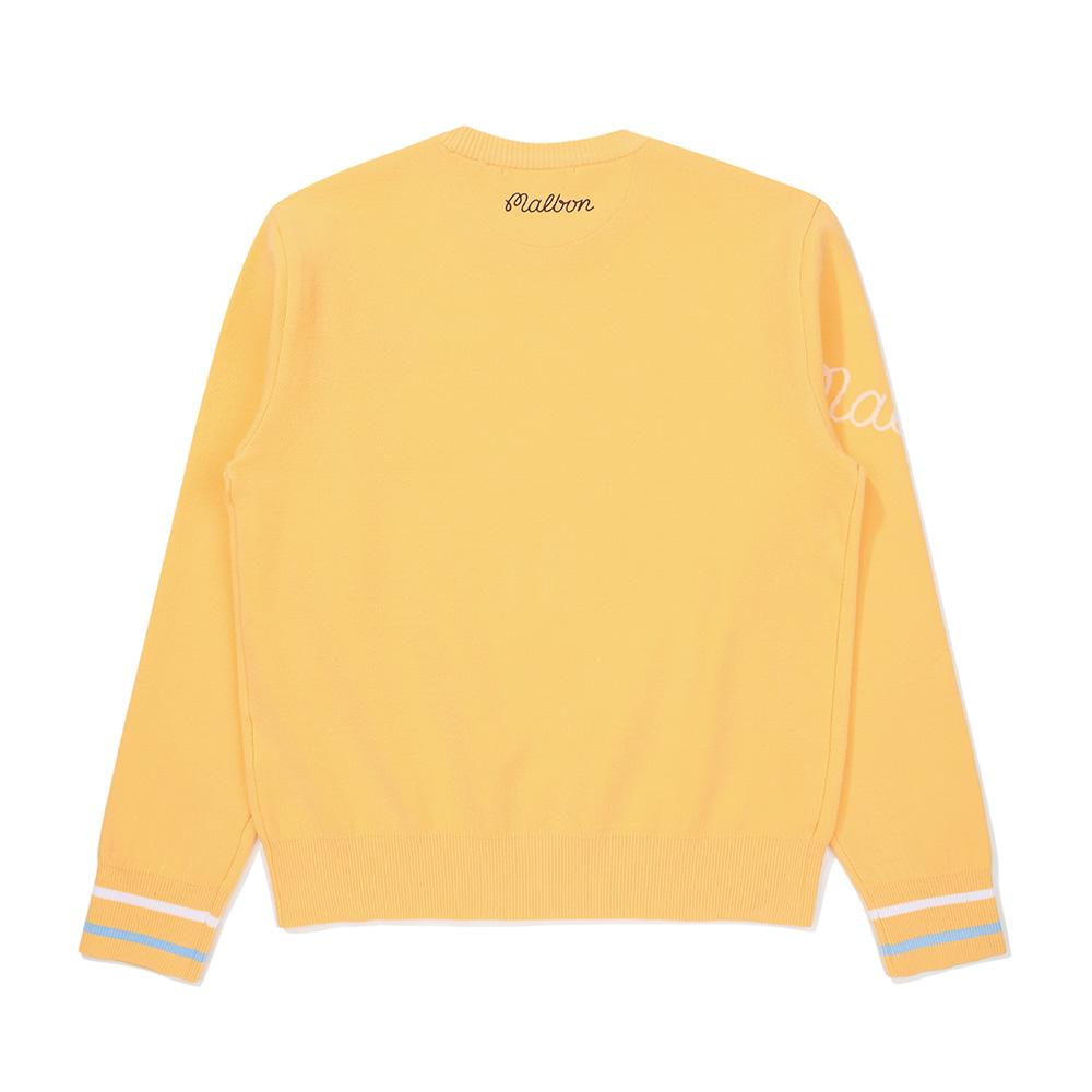 MALBON GOLF Women'S Bucket Point Basic Round Knit Mustard (Woman)