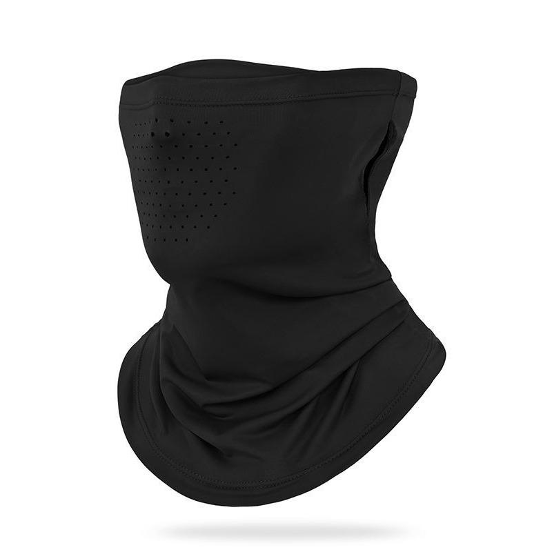 

Outdoor Sunscreen Mask Breathable Hanging Ear Cooling Sensation Quick Drying Neck Protection Dustproof Ice Silk Scarf чёрный