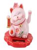 Solar Powered Lucky Cat Para Office, Dinheiro De Sorte, ABS Tradicional Chinês Acenando Braço, Sensing Luz Decorativa