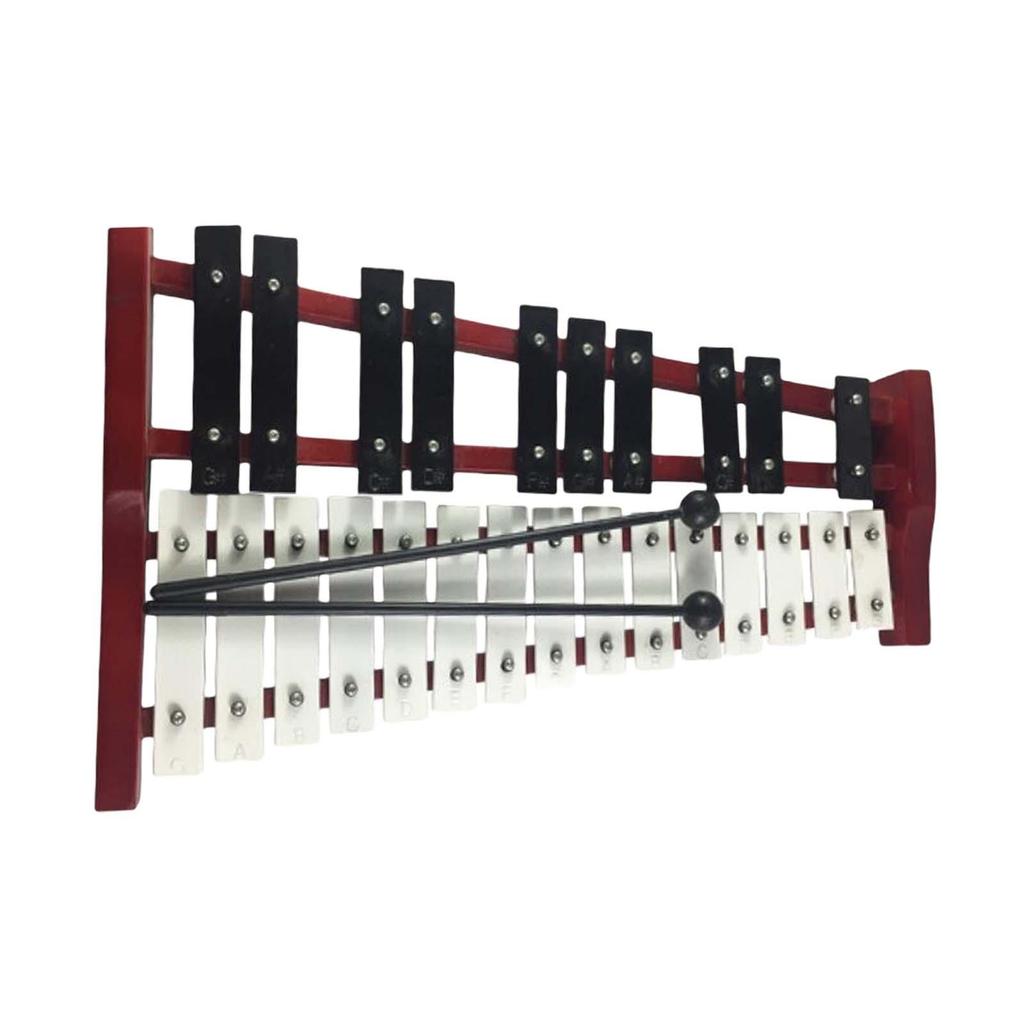 25 Note Glockenspiel Xylophone with Mallets Exquisite Craftsmanship Portable Musical Instrument