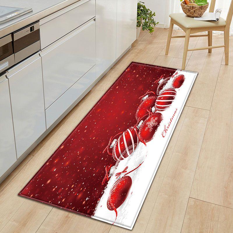Door Floor Santa Mat Christmas Area Rug Holiday Kitchen Bedroom Mat Carpet Decor