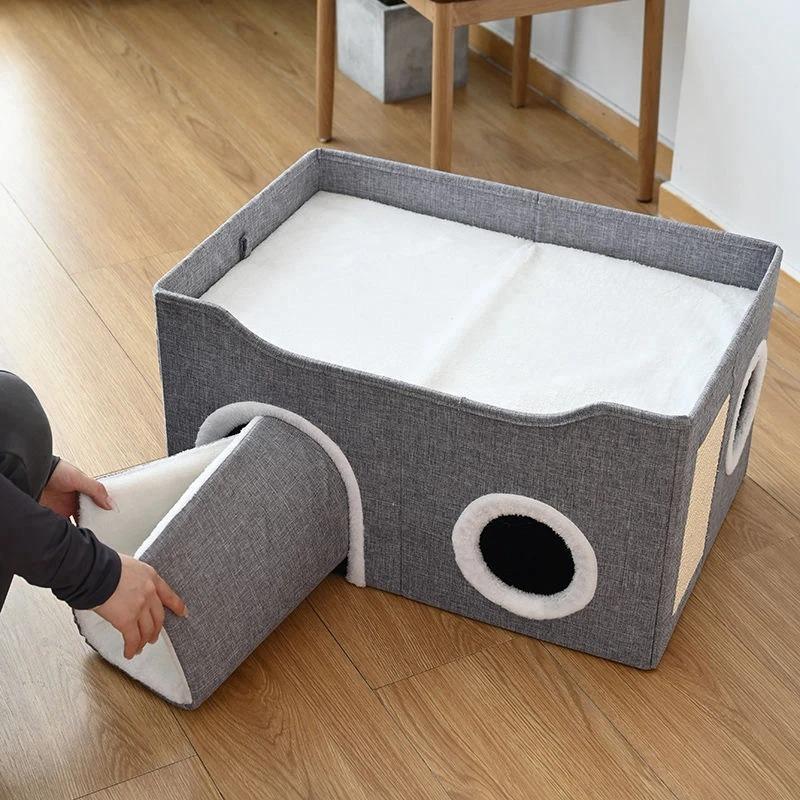 Cats Bed Warm Houses for Winter Pet Beds Things Basket Goods Dog Puppy Accessories Supplies Mat House Kitten Habitats Products