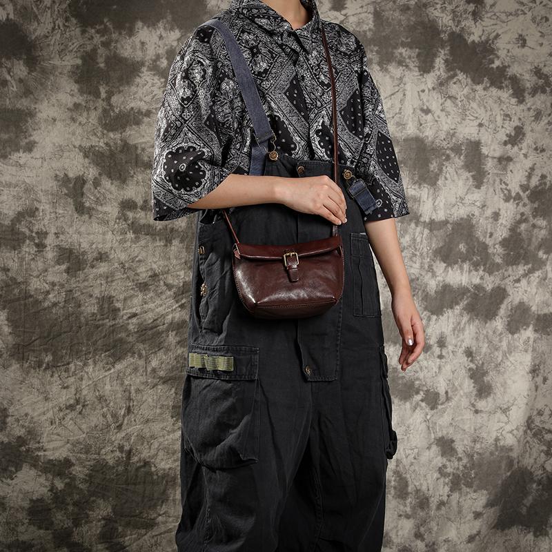 MJ Soft Genuine Leather Women Messenger Bag Female Real Leather Crossbody Shoulder Bags Small Handbag Retro Phe Bag for Girls