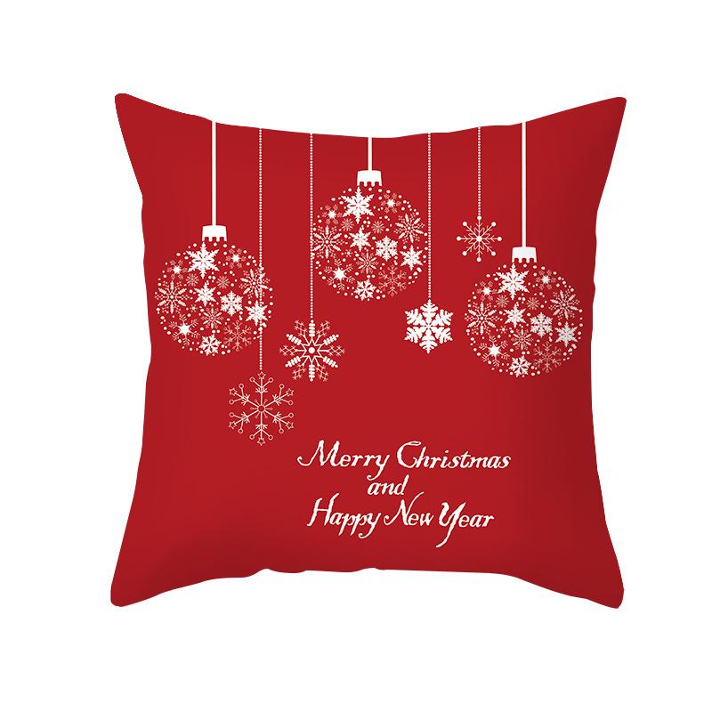 Wish Christmas Pillow Cover Peach Skin Printed Waterproof Cushion Cover Home Supplies Pillow Cover