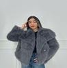 Eco-friendly Faux Fur Coat with Large Lapel, European-American Fashion, Thick and Cozy, Winter 2025 Collection