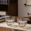 2pcs Elegant Whiskey Glass Baijiu Cup Luxury Crystal Glass Cup Gold Foil Vodka Glass High-end Spirits Cup Exquisite Glassware