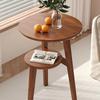 Small Bamboo Table, Small Coffee Table, Sofa Side Cabinet, Solid Wood Small Round Table Movable Living Room Side Table