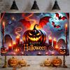 Halloween Decor Supplies Banner Spooky Graveyard Pumpkin Bat Skull Background Festival Party Decor Photography  Backdrop Props479
