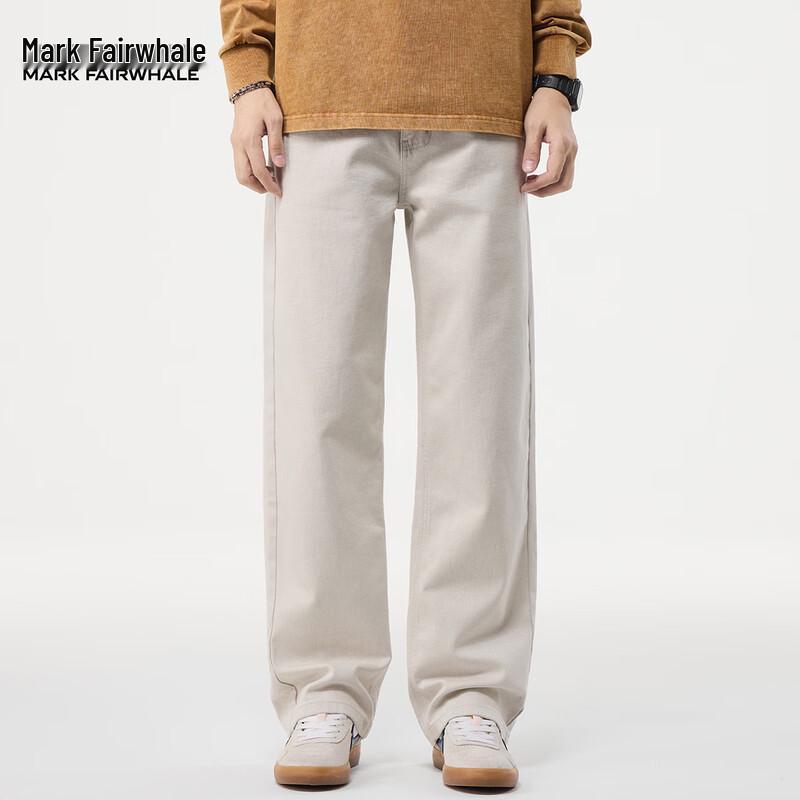 Mark Hua Fei Men's Loose Straight Leg Micro-Elastic Denim Jeans