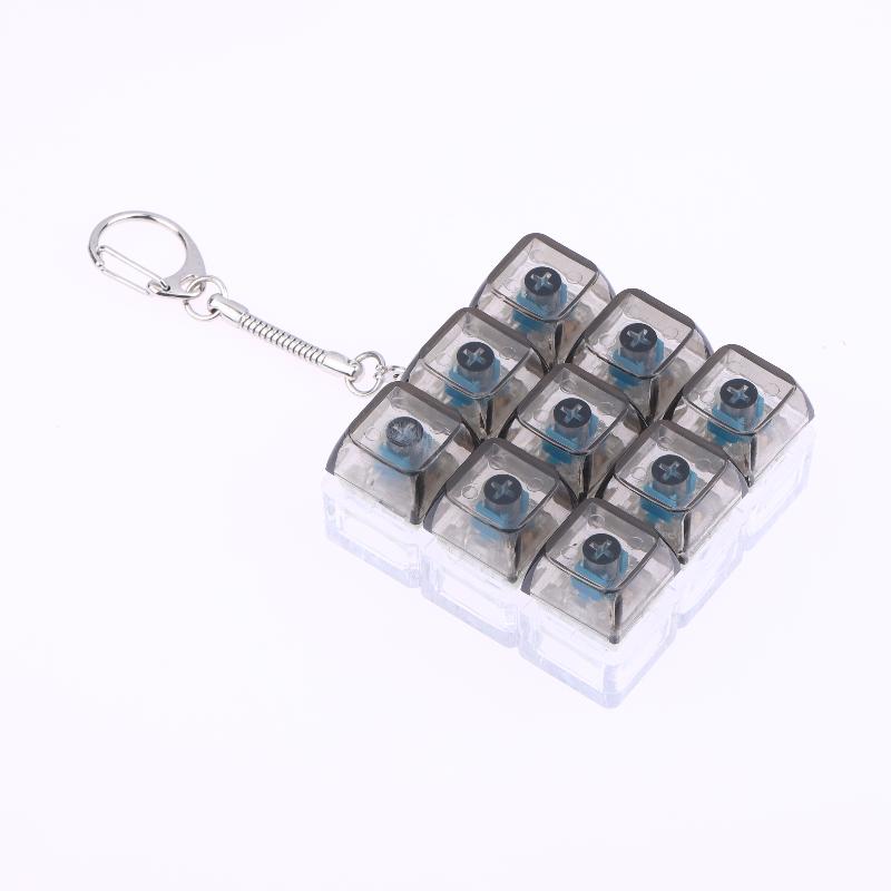 9 Keys Finger Keyboard Caps Relief Stress Toy Button Keycap Keychain Mechanical Keyboard Button Stress Relief Toys