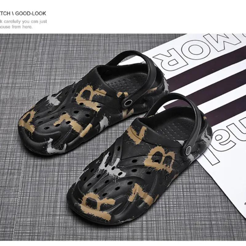 Hole Shoes Men's Summer Fashion Casual Outdoor Beach Shoes Sandals Personality Half Drag Deodorant Sandals Men's Slippers