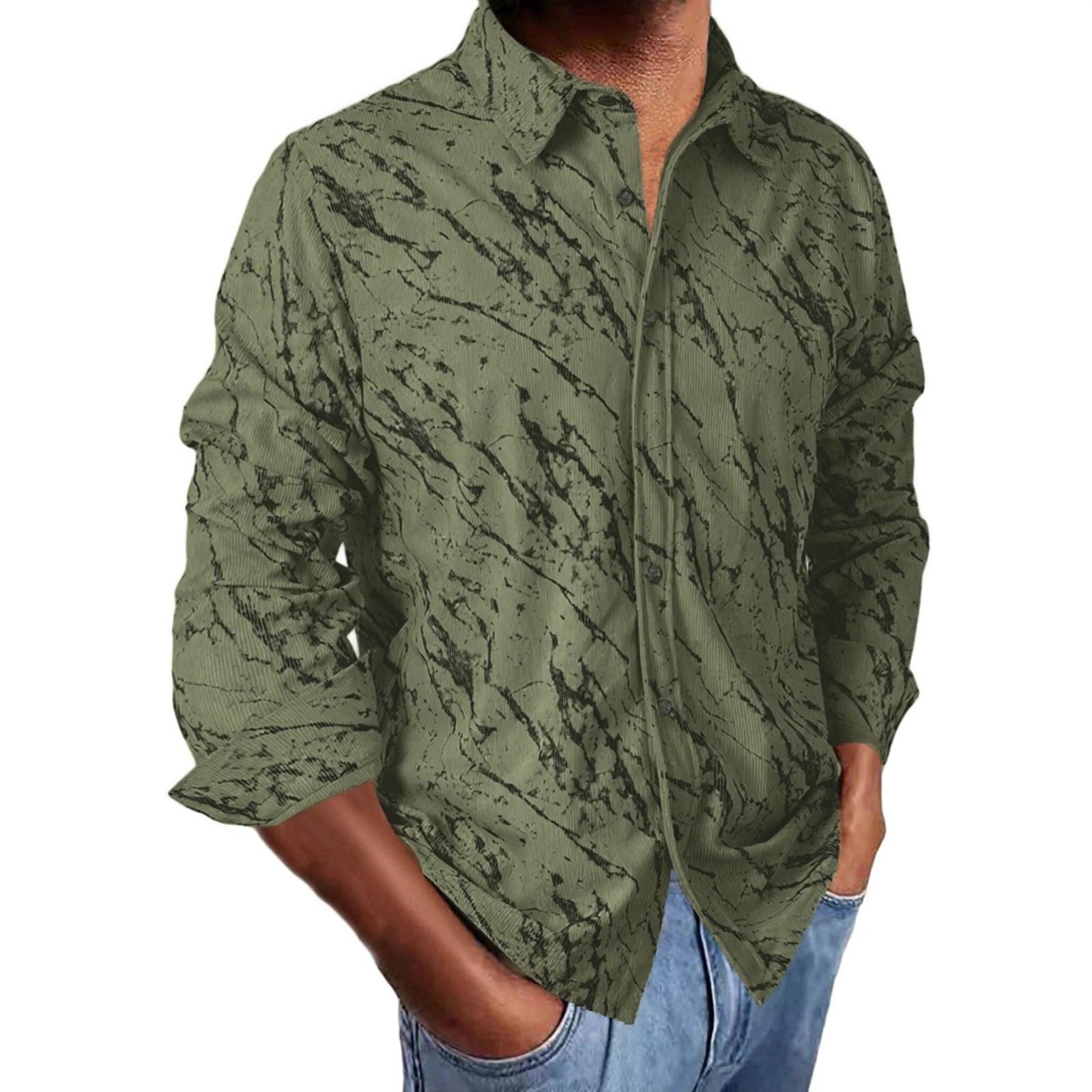 

Мужская Большие Новости Узор Самосовершенствование Воротник-стойка Длинные рукава Рубашка XXL