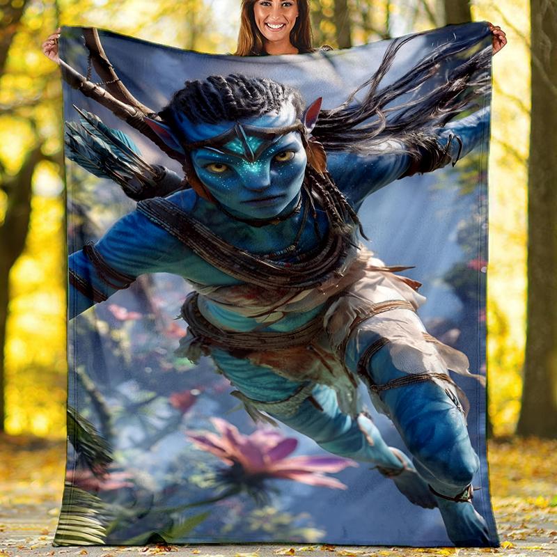 Avatar-Thema bedruckte Decke Perfekt für Sofa Bett Reisen Außenbereich Maschinenwaschbar Gemütlich Langlebig