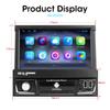 1 Din 7" Universal Car Radio Retractable Touch Screen Android 12 Multimedia Video Player Navigation GPS 4G Wireless Carplay Auto
