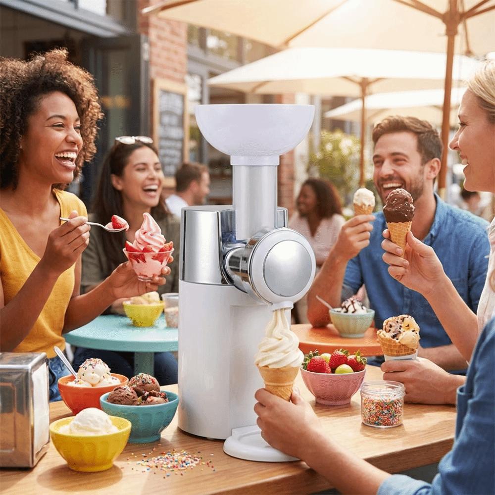 Electric Automatic Ice Cream Maker Dual Voltage Frozen Fruit Dessert Maker Party Dessert Making