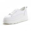 Genuine Leather Shoes Women Sneakers Height Increasing Shoes Casual Ladies White Shoes Soft Comfortable