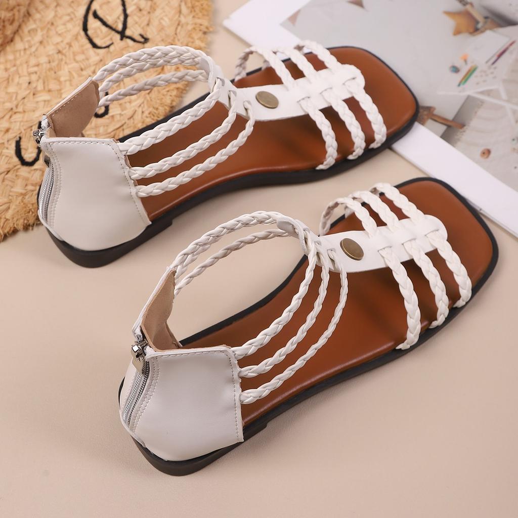 Fashion New Roman Sandals for Women 2024 Summer New Soft Sole Outer Wear Women's Wedge Shoes Fashion Casual Designer Shoes for Women