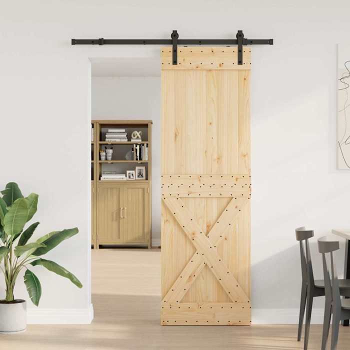 VidaXL Porte coulissante et kit de quincaillerie 70x210 cm pin massif 3332748