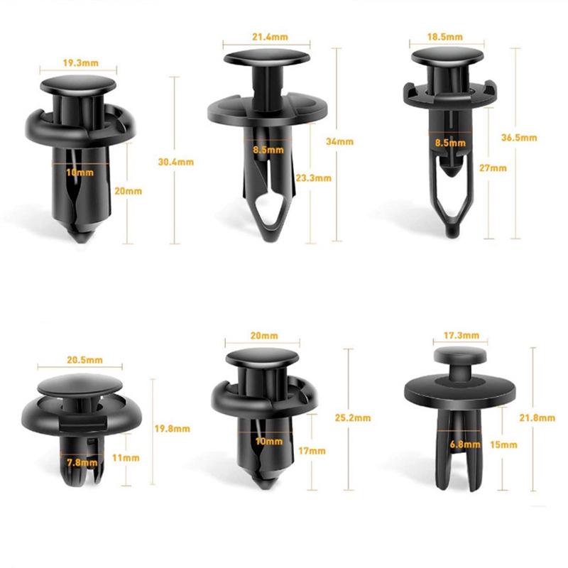 Universal Car Nylon Rivet Clips - 120pcs Mixed Assortment