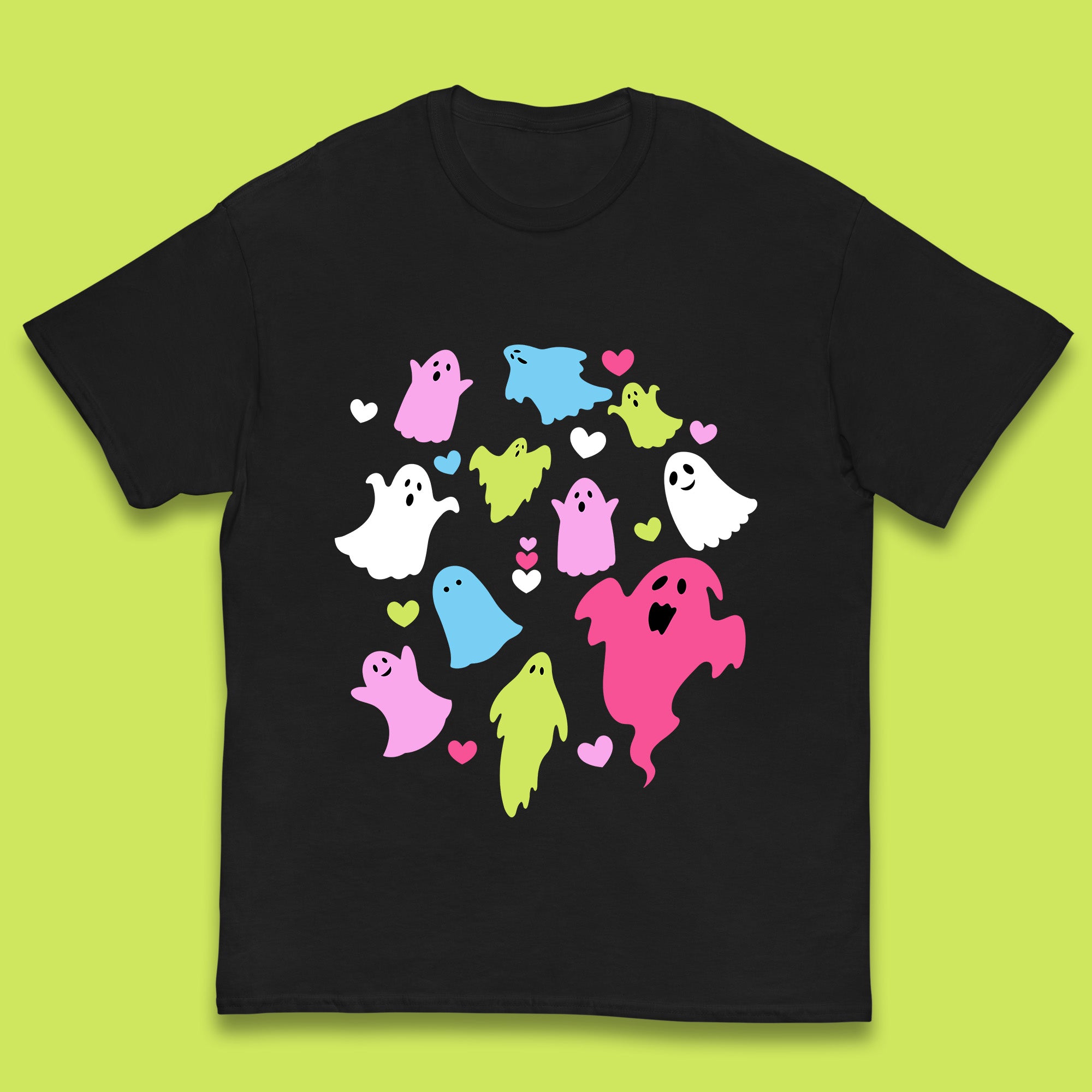 Halloween Flying Ghosts Horror Scary Boo Ghostly Halloween Spooky Ghost Kids T Shirt 120