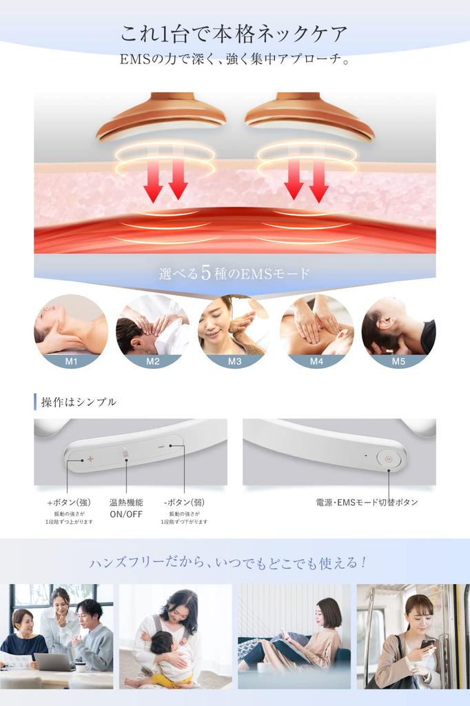 By the Director of an Acupuncture and Chiropractic Respect for the Aged Day RELX Relaxation Device with EMS Heat by a Japanese 72g Cordless Neck Quiet