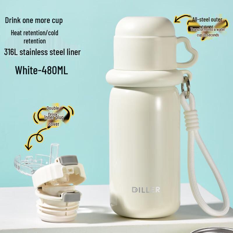 Dileber Kids Insulated Straw Water Bottle