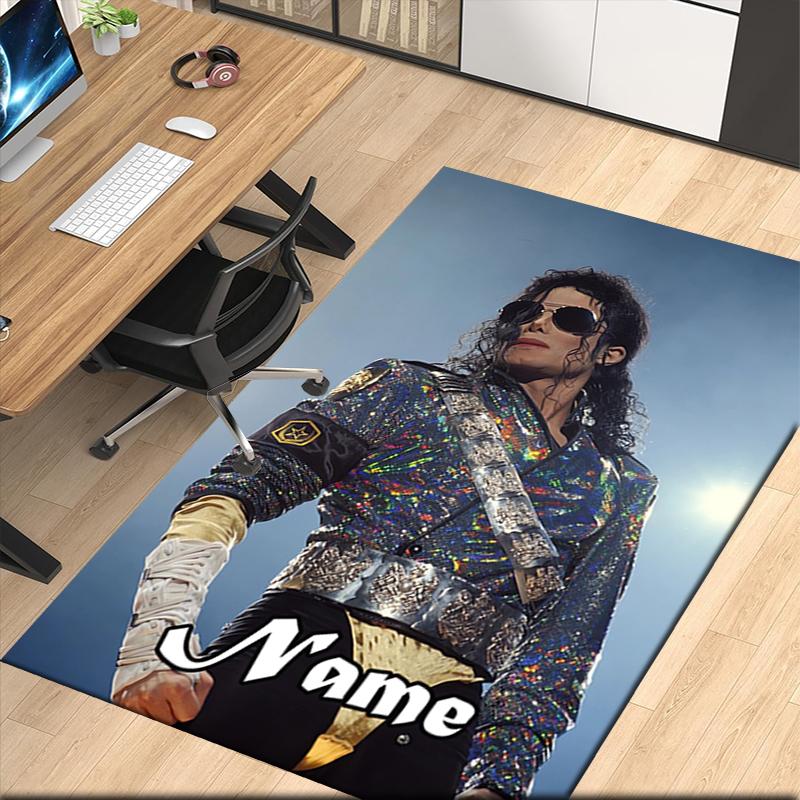 Custom Name Michael Jackson Printed Carpet, for Office Chair Living Room Bedroom Kitchen Room Decor Gifts.