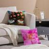 Beautiful Flowers Bulgarian RoseS Cushion Cover Pillowcase Short Plush Invisible Zipper Room Sofa Cushion Cover