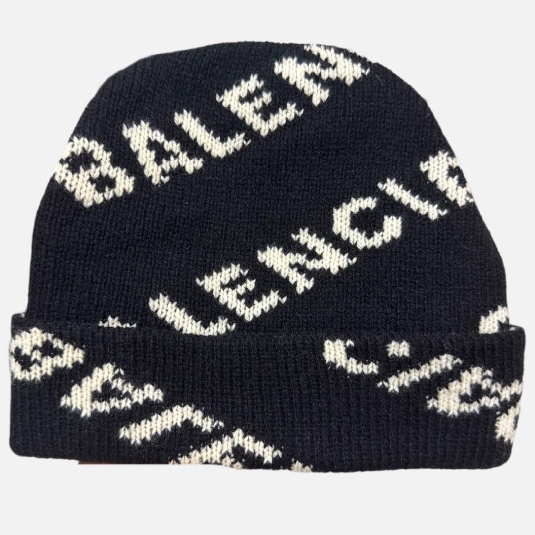 Used Balenciaga knit hat BALENCIAGA logo knit hat for men and women