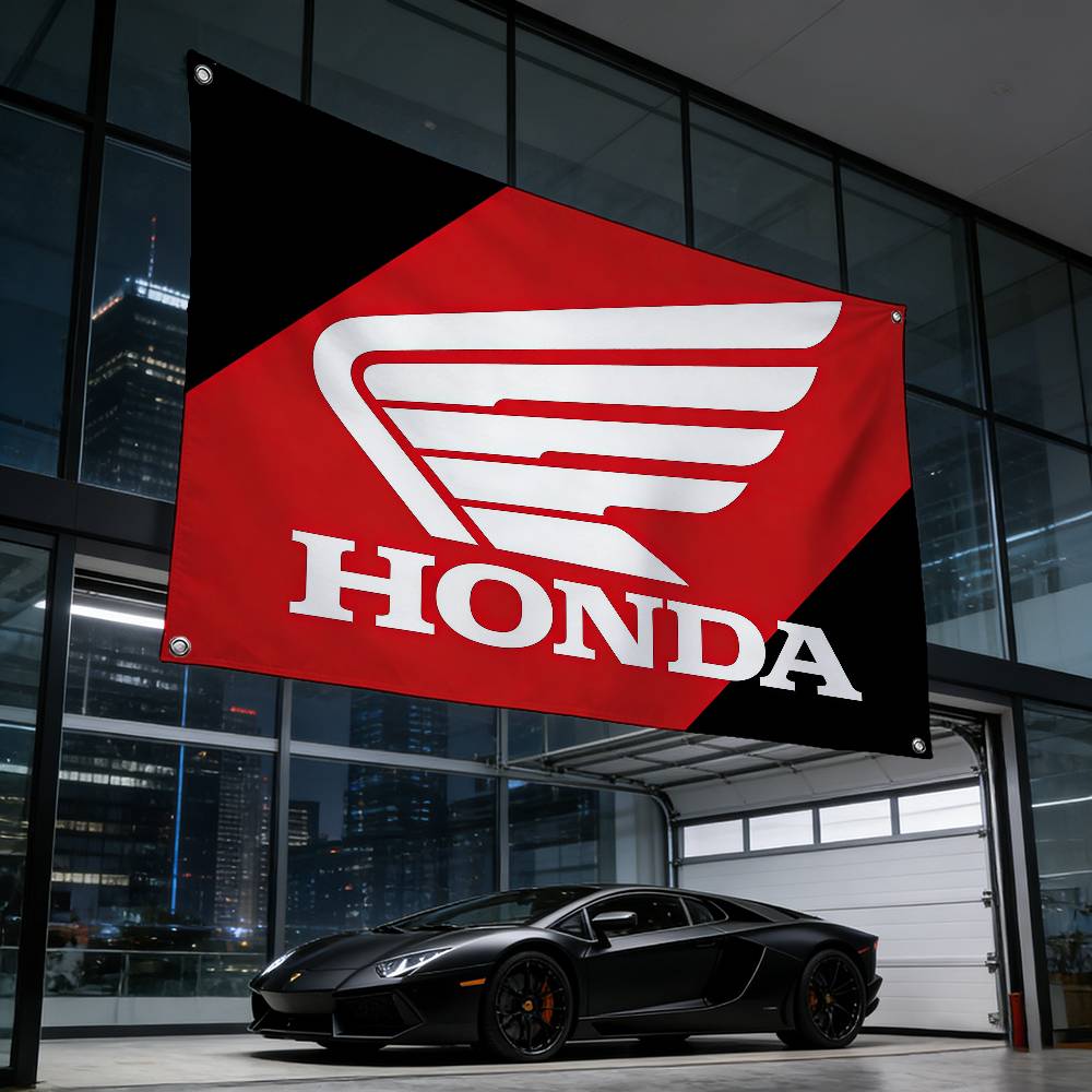 Motorcycle For HONDA Premium Flag 120g Polyester Eco Friendly Print Waterproof Wear Resistant Home Party Decor BannerLA4 