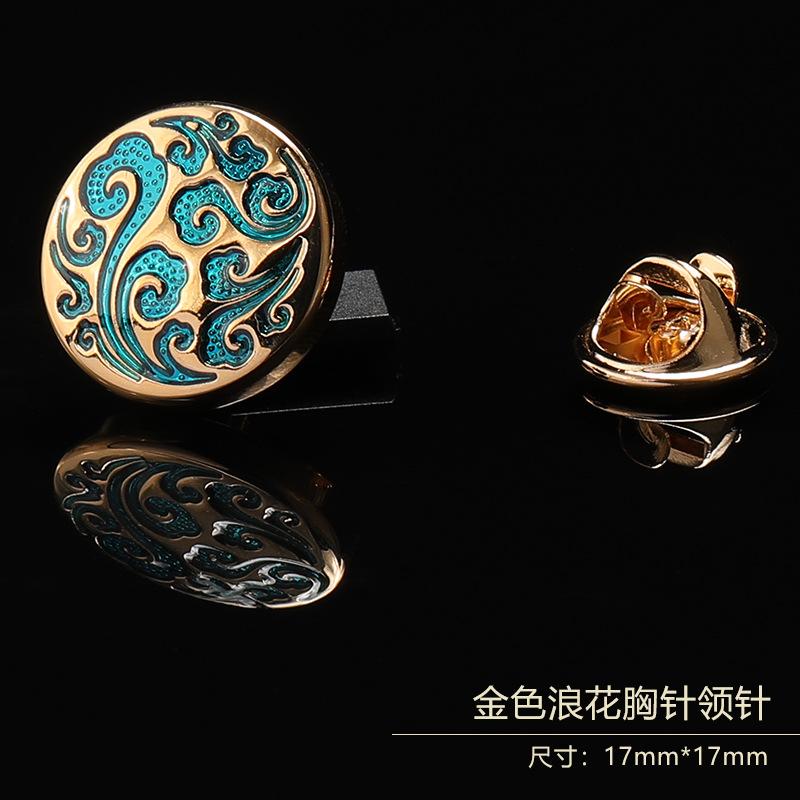 Gift Box Men'S Fashion Temperament Crystal Brooch Collar Pin Suit Brooch Collar Pin Trend Corsage