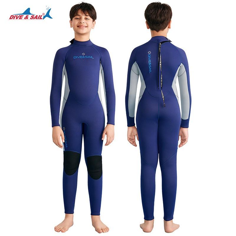 Kids 2.5mm Neoprene Wetsuit Snorkeling Diving Surfing Warm Fullsuit Boys Long Sleeve