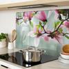 Decorative Glass Kitchen Chopping Board with Magnolia Graphics 80x52 cm