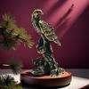 1Pcs Vintage Copper Plated Bird Figurine Sculpture Crafts Handmade Eagle Ornament Home Office Desk Animal Decoration