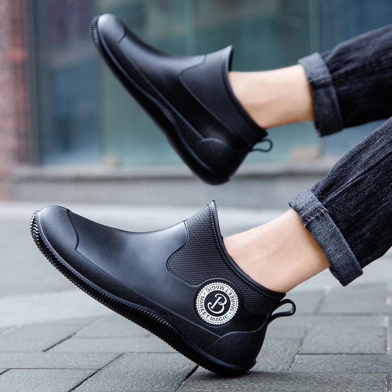 Pánské holínky s polovičním rukávem s nízkým svrškem, gumové boty s nízkým svrškem, protiskluzové holínky, holínky s nízkým svrškem na mytí auta, rybaření, do kuchyně, do jídelny