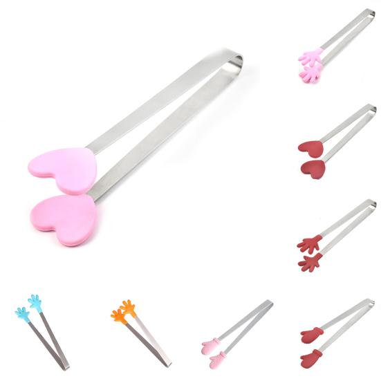 Klip na potraviny Přenosný Roztomilý Mini z nerezové oceli ve tvaru ruky Kleště na ledové kostky Cukr do kuchyně