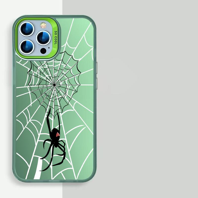 Cool Spider Pattern Electroplate pro IPhone 16 15 14 13 12 11 Pro Max Nárazuvzdorný zadní kryt