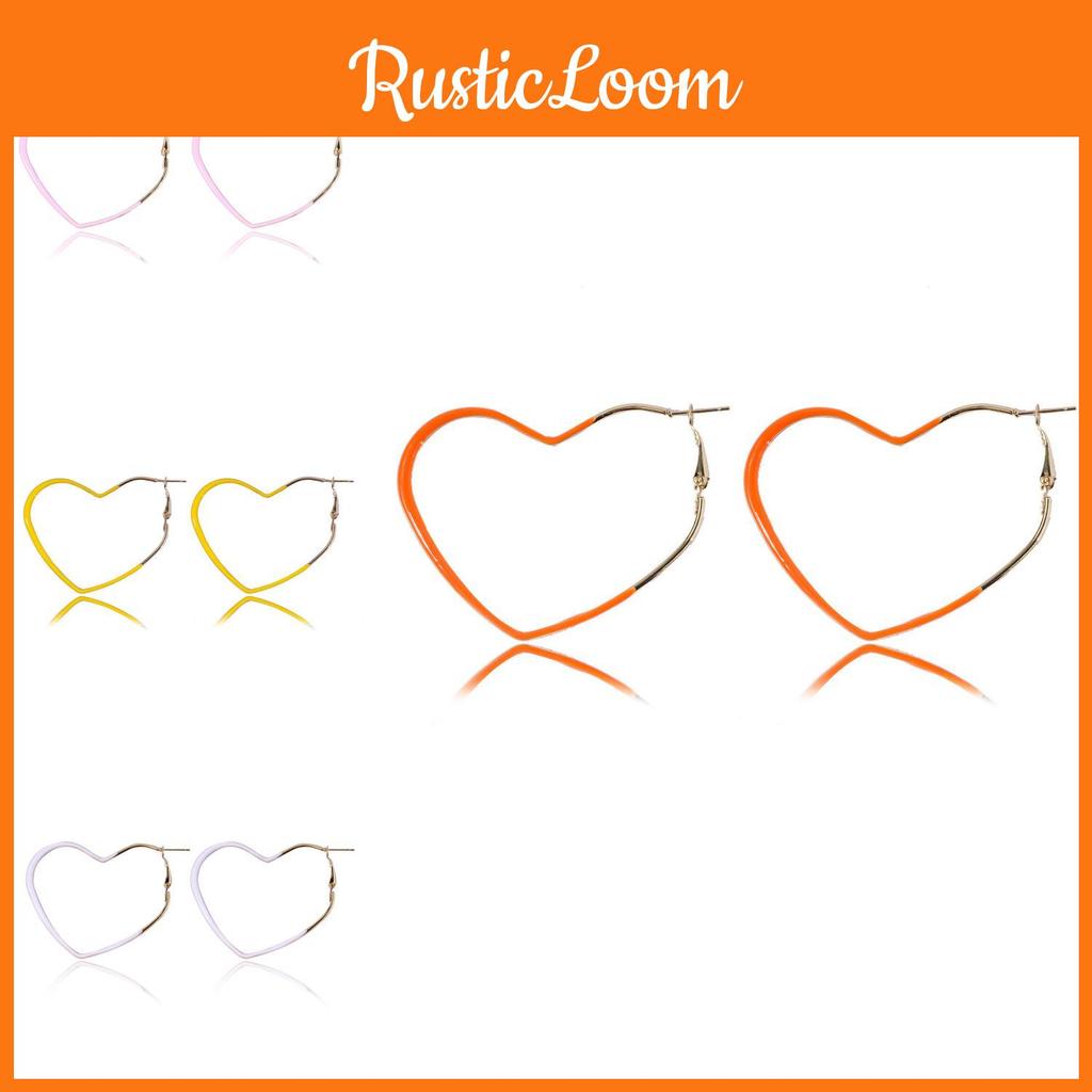 Stylish Heartshaped Geometric Earrings Trendy Fashion Jewelry In Multiple Colors Vibrant