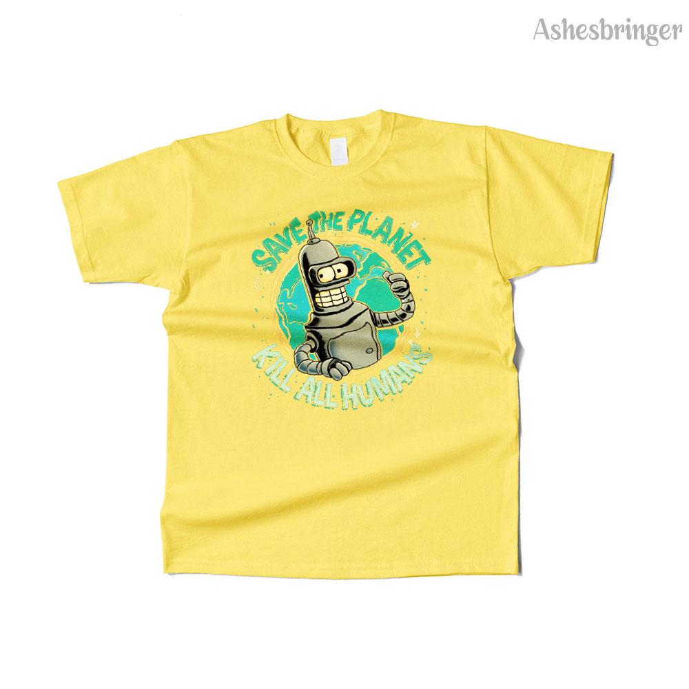 Pánské bavlněné tričko s grafickým potiskem Save the Planet, Kill All Humans, retro vtipné tričko ve streetovém ležérním stylu pro muže a ženy