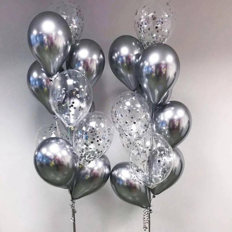 Balony Lateksowe Chrome Srebrne, 30Cm, 50 Szt.