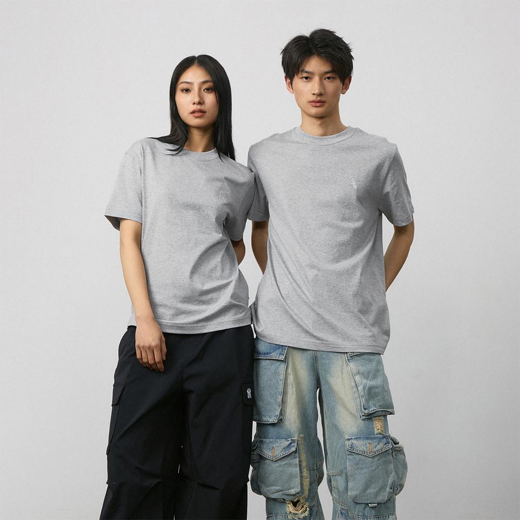New MLB x SHISHANGYUNDONGXILIE X JICHUHUIBIAO T Shirt Unisex Gray 3ATSB0243-44MGS