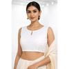 White Pure Cotton Embroidey Crop Choli Indian Women's Ethnic Designer Blouse
