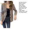 Women Spring Autumn Suit Coat Lapel Long Sleeve Single Breasted Suit Jacket Plaid Print Flap Pockets Business Outwear