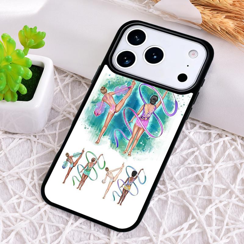 Gymnastics Oil Painting Soft Phone Case for iPhone 17 Air 16 15 11 12 14 13 Pro Max Shockproof Cover