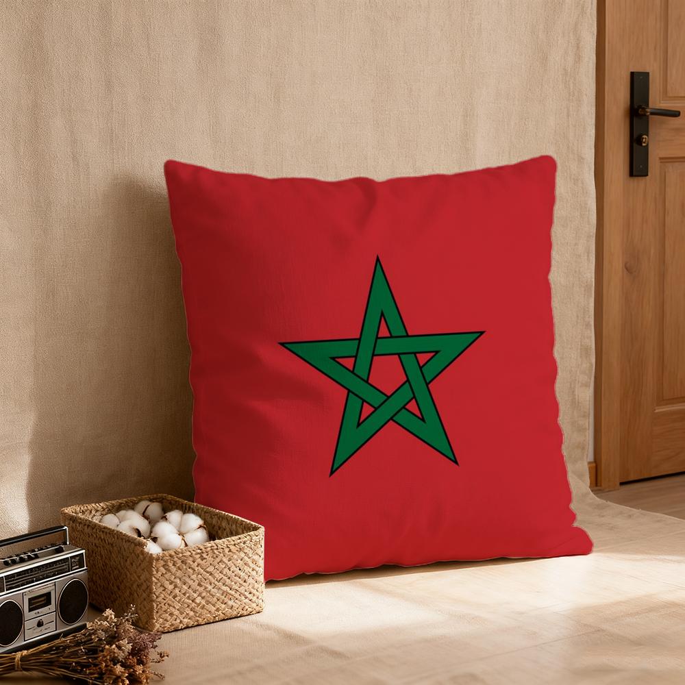 Pillow Case luxurious home office, sofa decorative Multi sized car seat cushions, pillowcases Morocco flag map logo