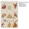Santa Claus Window Decor 9Pcs Christmas Clings, Golden Static Stickers, Glue Free Decals with Festive Glass Stickers Elk Castle and Tree Patterns for